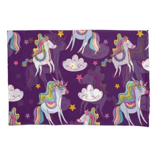 Pattern Unicorn Funny Magic Horse Kussensloop (Voorkant-Links)