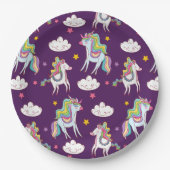 Pattern Unicorn Funny Magic Horse Papieren Bordje (Voorkant)