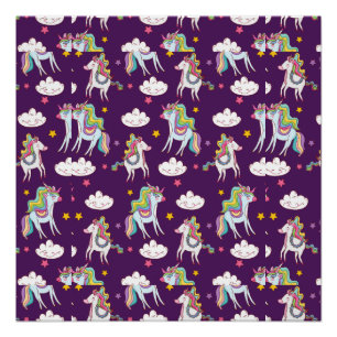 Pattern Unicorn Funny Magic Horse Perfect Poster