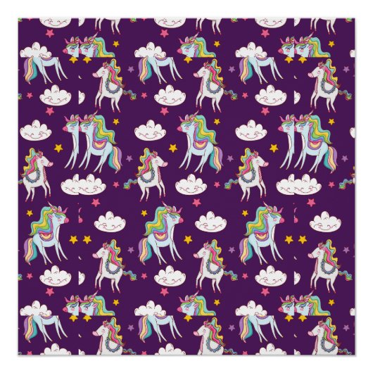 Pattern Unicorn Funny Magic Horse Perfect Poster (Voorkant)