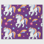 Pattern Unicorn Magic Horse Cute Cadeaupapier (Vlak)