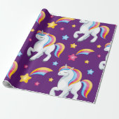 Pattern Unicorn Magic Horse Cute Cadeaupapier (Uitgerold)