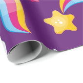 Pattern Unicorn Magic Horse Cute Cadeaupapier (Rol Hoek)