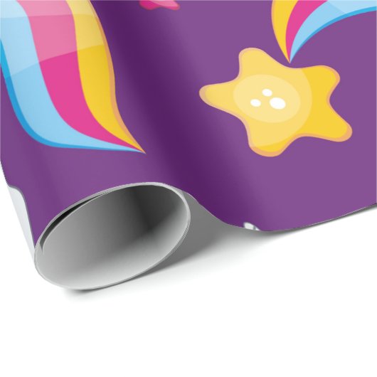 Pattern Unicorn Magic Horse Cute Cadeaupapier (Rol Hoek)