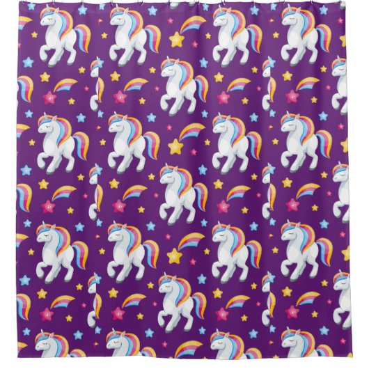 Pattern Unicorn Magic Horse Cute Douchegordijn (Voorkant)