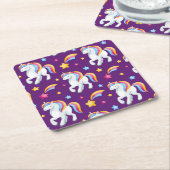 Pattern Unicorn Magic Horse Cute Kartonnen Onderzetters (Schuin)
