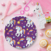 Pattern Unicorn Magic Horse Cute Papieren Bordje (Feest)