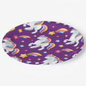 Pattern Unicorn Magic Horse Cute Papieren Bordje (Gekanteld)