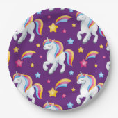 Pattern Unicorn Magic Horse Cute Papieren Bordje (Voorkant)