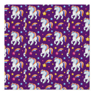 Pattern Unicorn Magic Horse Cute Perfect Poster
