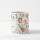 Pattern Watercolor Modern Tulips Mok (Midden)