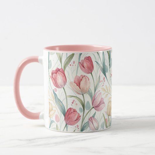 Pattern Watercolor Modern Tulips Mok (Links)