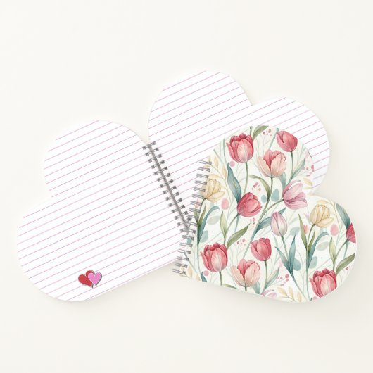 Pattern Watercolor Modern Tulips Notitieboek (Binnen)