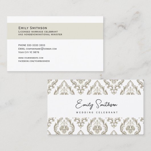  Pattern Wedding Celebrant Visitekaartje (Voorkant / Achterkant)