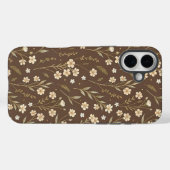 Pattern Wildflowers Brown Background Case-Mate iPhone Case (Achterkant (horizontaal))