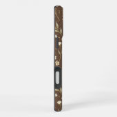 Pattern Wildflowers Brown Background iPhone Hoesje (Rechterkant)