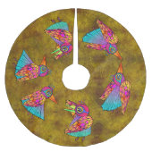 Pattern With bird creatures Kerstboom Rok (Voorkant)
