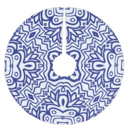 Pattern With Blue on White Kerstboom Rok