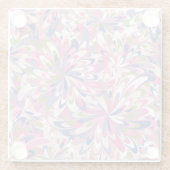 Pattern with fancy pink flowers glazen onderzetter (Achterkant)