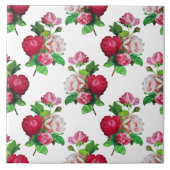 Pattern with Red, White and Pink Roses, Tegeltje (Voorkant)