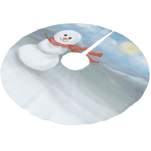 Pattern With snow man Kerstboom Rok (Gekanteld)