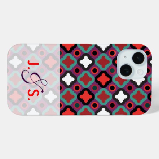 Pattern World red green Case-Mate iPhone Case (Achterkant (horizontaal))