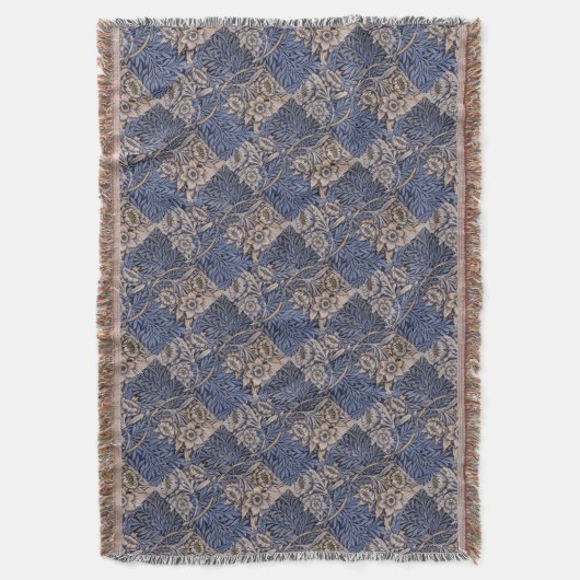  Patterned Blue en Gold Deken (Voorkant Verticaal)