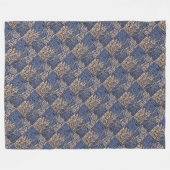  Patterned Blue en Gold Fleece Deken (Voorkant (Horizontaal))