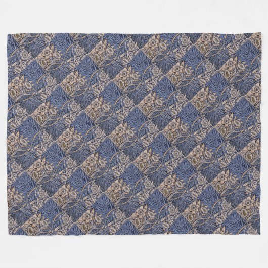  Patterned Blue en Gold Fleece Deken (Voorkant (Horizontaal))