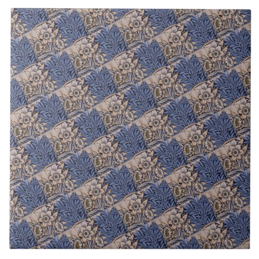  Patterned Blue en Gold Tegeltje (Voorkant)