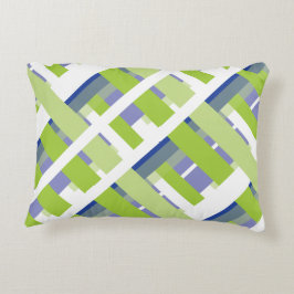 Patterned Blue Green Stripe Accent Kussen