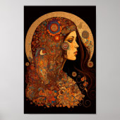Patterned Boho Hippie Chick Poster (Voorkant)
