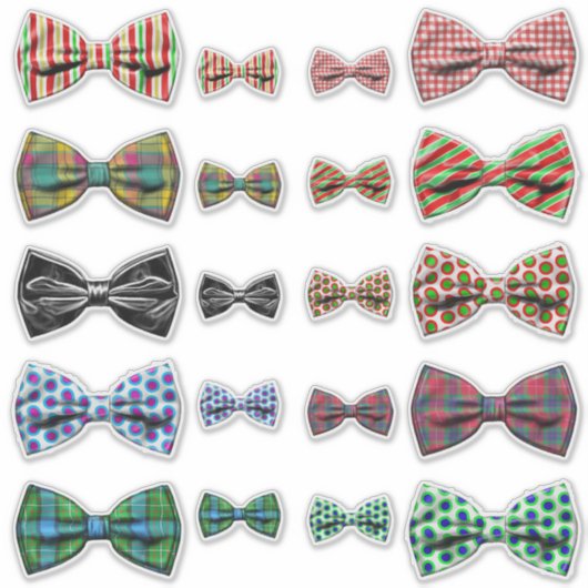 Patterned Bow Stropdassen Sticker Set (Voorkant)