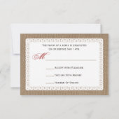 Patterned Bunting Burlap & Lace Geïnspireerd RSVP (Achterkant)