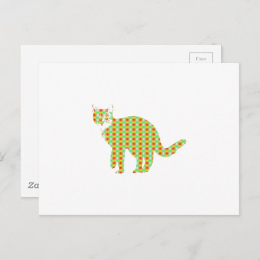 Patterned Cat Briefkaart (Voorkant / Achterkant)