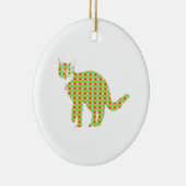 Patterned Cat Keramisch Ornament (Rechts)