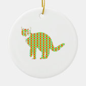 Patterned Cat Keramisch Ornament (Voorkant)
