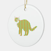 Patterned Cat Keramisch Ornament (Links)