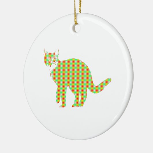 Patterned Cat Keramisch Ornament (Links)