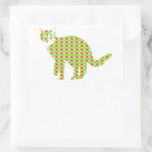 Patterned Cat Rechthoekige Sticker (Tas)