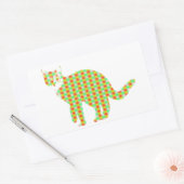 Patterned Cat Rechthoekige Sticker (Envelop)