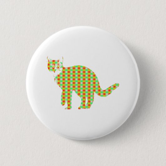 Patterned Cat Ronde Button 5,7 Cm (Voorkant)
