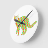 Patterned Cat Ronde Klok (Hoek)