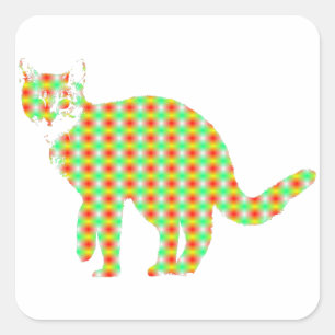 Patterned Cat Vierkante Sticker