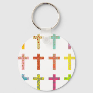 Patterned Crosses Sleutelhanger