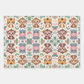 Patterned design featuring cartoon animals  inpakpapier vel (Voorkant)