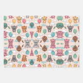 Patterned design featuring colorful cartoon animal inpakpapier vel (Voorkant 2)