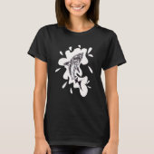 Patterned exotic shark artwork black and white Meh T-shirt (Voorkant)