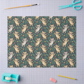 Patterned fabric featuring playful cartoon lion  tissuepapier