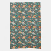 Patterned fabric with whimsical foxes Towel Theedoek (Verticaal)